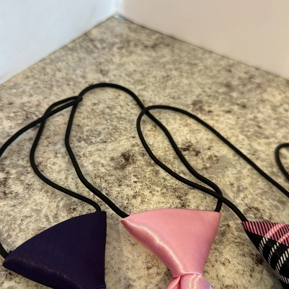 Ties 10” unisex ties set of 4. Attached elastic cord goes under the color